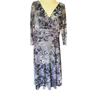 Vtg Y2K Sheer Overlay Dress Sz 12 Dark Floral Witchy Fairy Grunge Whimsigoth 90s